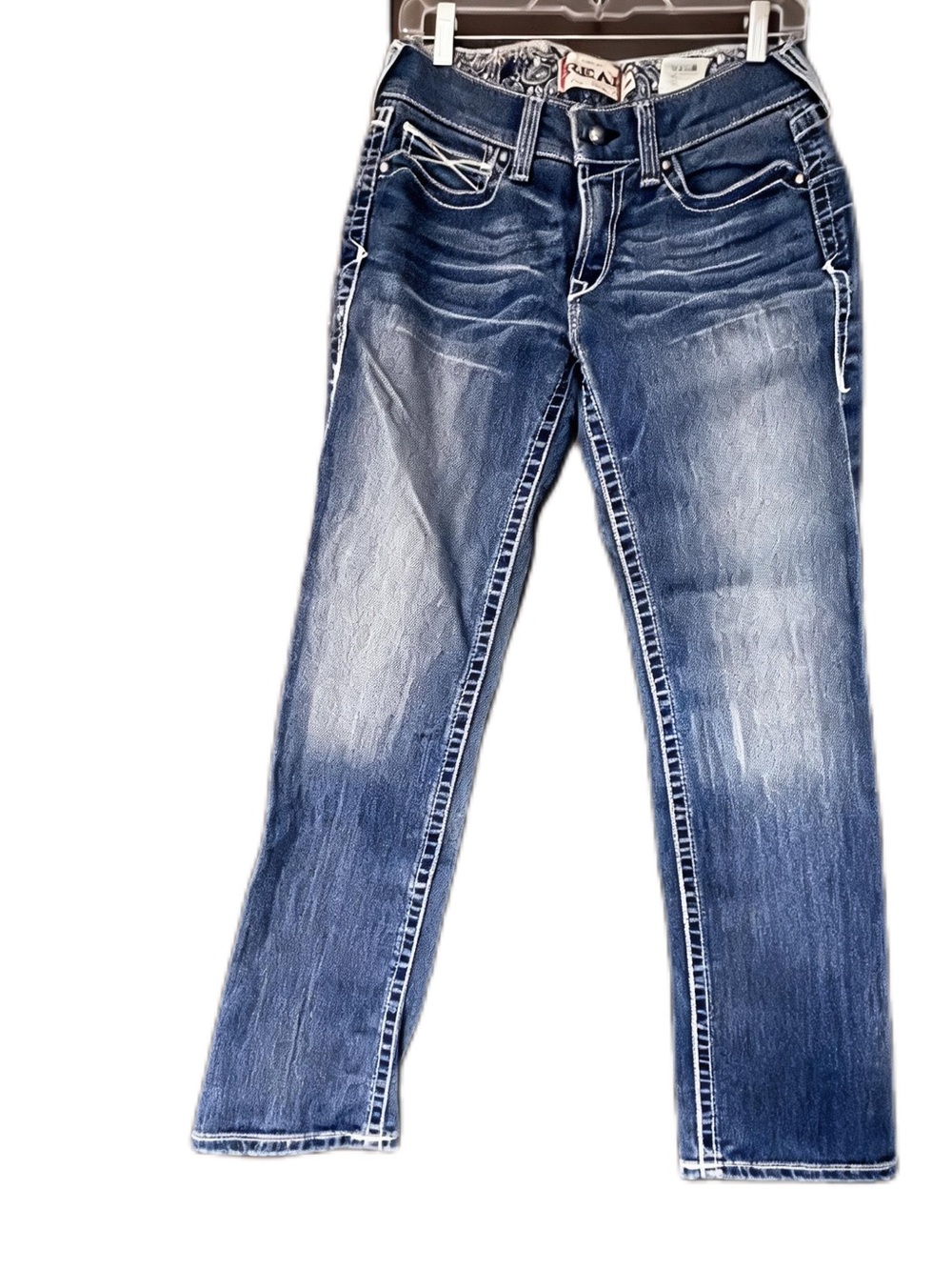 Ariat R.E.A.L Denim Womens Straight Leg Jeans Size 28R Cowboy Pants Workwear
